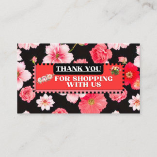 ELEGANT THANK YOU FLORAL BUSINESS CARD