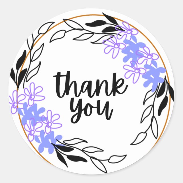Elegant Thank You Floral Sticker (Front)
