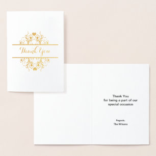 Elegant thank you foil card