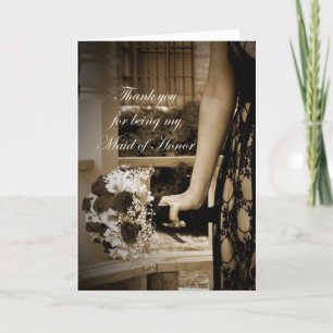 Elegant Thank you for Being my Maid of Honour Card