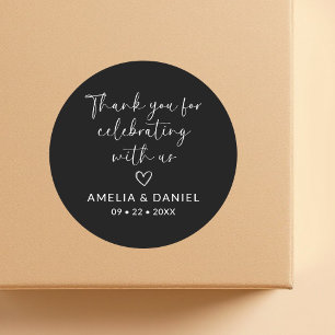 Elegant Thank You For Celebrating with Us Favour Classic Round Sticker