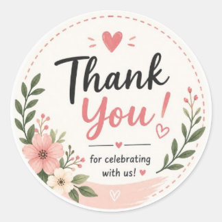 Elegant Thank You for Celebrating With Us stickers
