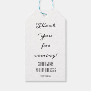 Elegant Thank You For Coming Wedding Gift Tag