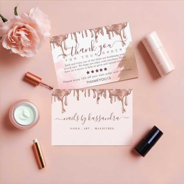 Elegant Thank you for your Order Gold Glitter Drip (Elegant Thank you for your Order Gold Glitter Drip)