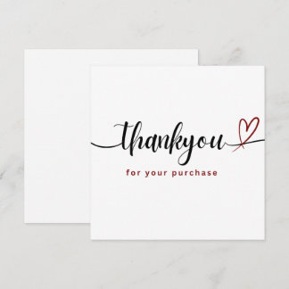 Elegant Thank You for Your Purchase Card