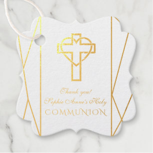 Elegant Thank You Gold Foil Holy Communion Favour Tags