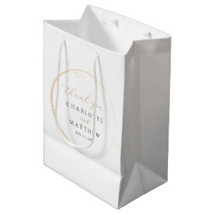 Elegant Thank You Gold Wedding Medium Gift Bag