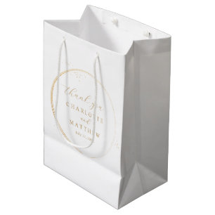 Elegant Thank You Gold Wedding Medium Gift Bag