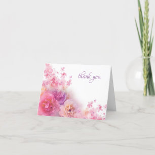 Elegant Thank You Hand Script Watercolor Flowers