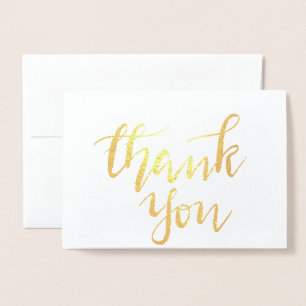 Elegant Thank You Handwritten Script Wedding Foil Card