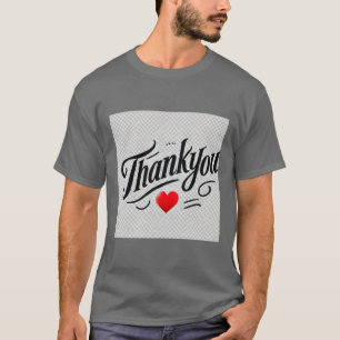 Elegant Thank You Heart Design Mens T-Shirt