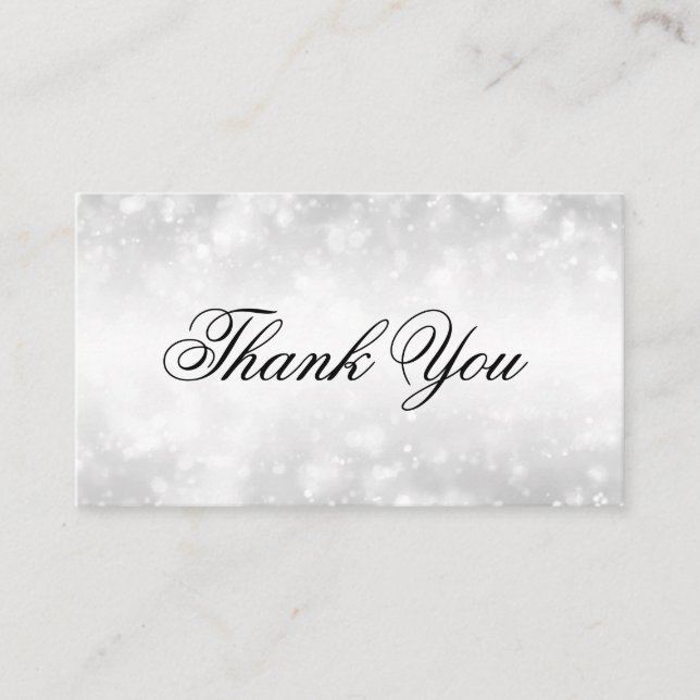 Elegant Thank You Insert Silver Shimmer Lights (Front)
