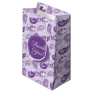 Elegant Thank You Lavender Purple Small Gift Bag
