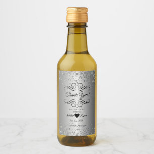 Elegant Thank you Mini Wine Bottle Label