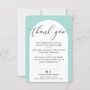 ELEGANT THANK YOU modern arch mint black