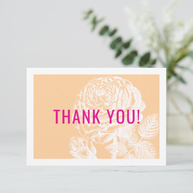 ELEGANT THANK YOU modern roses floral beige pink (Standing Front)