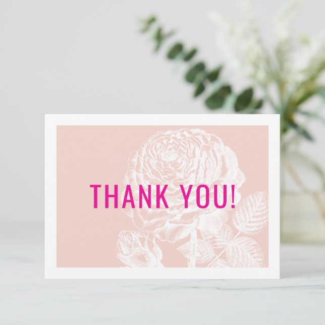 ELEGANT THANK YOU modern roses floral blush pink (Standing Front)
