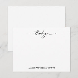 Elegant Thank You Modern Script Couple Card