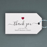 Elegant Thank You Modern Script Red Heart Business