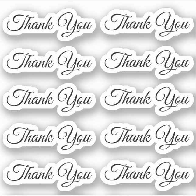 Elegant  thank you modern wedding script (Front)