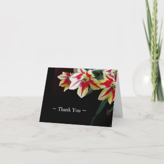 Elegant Thank You Notes - Red & Yellow Tulips