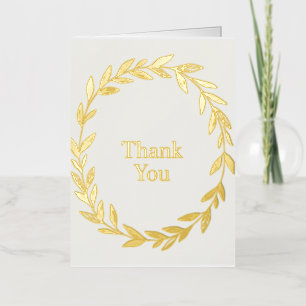 Elegant Thank You – Sage Botanical Design Foil Greeting Card
