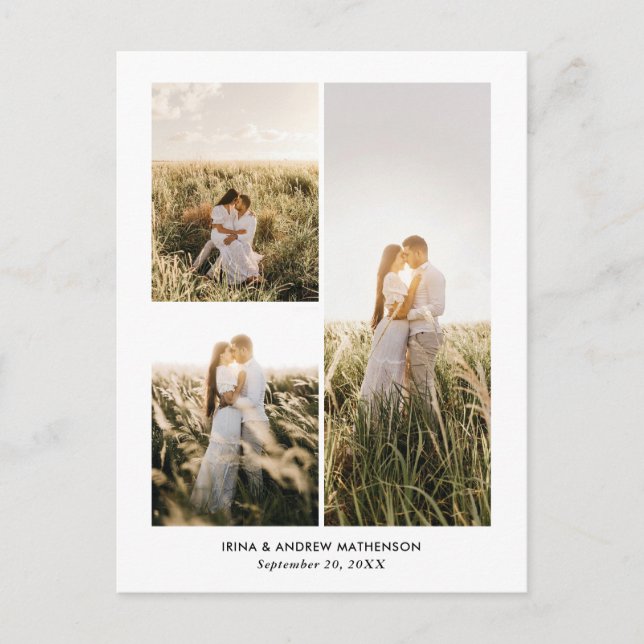 Elegant Thank You Script Photo Collage Postcard (Front)