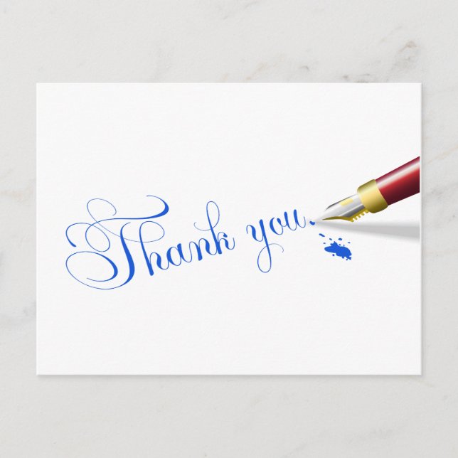 Elegant Thank You Script  Postcard (Front)
