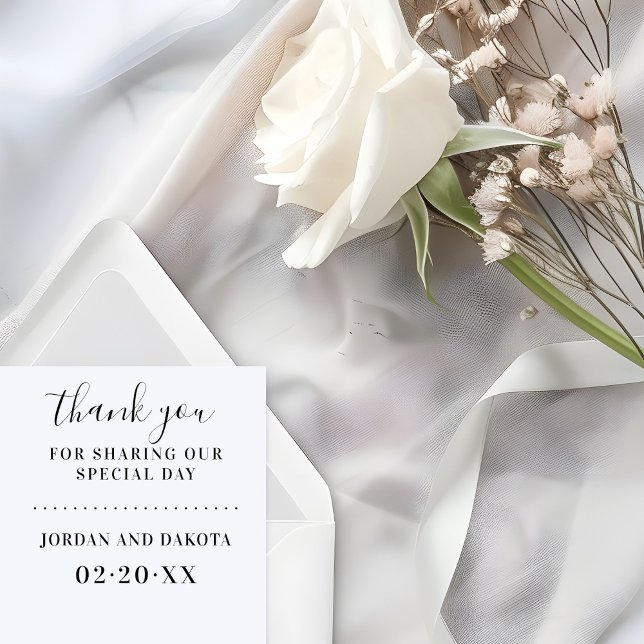 Elegant Thank You Script Wedding | Custom Names Rubber Stamp (Creator Uploaded)