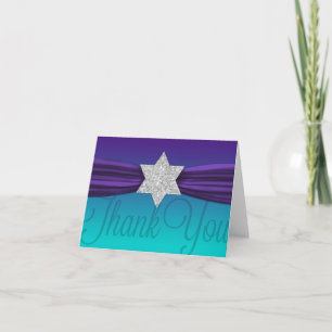 Elegant Thank You Silver Star Purple + Any Colour