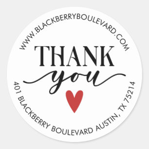 Elegant Thank you Small Business Classic Round Sticker