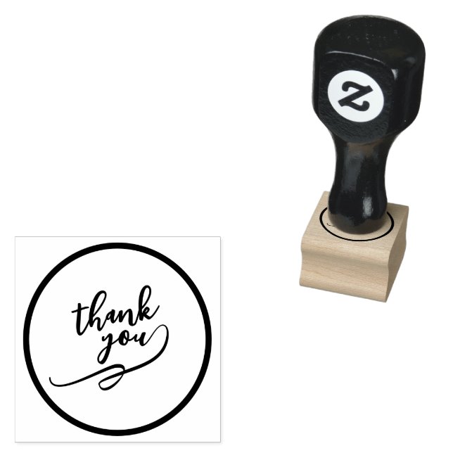 Elegant Thank You Stamp Featuring Wood Art Style (Stamped)