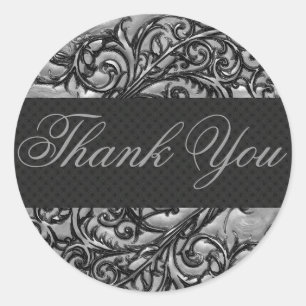Elegant Thank You Sticker/Seal Classic Round Sticker