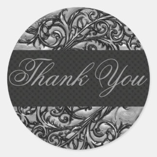 Elegant Thank You Sticker/Seal Classic Round Sticker