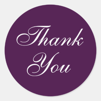 Elegant Thank You Stickers in Purple