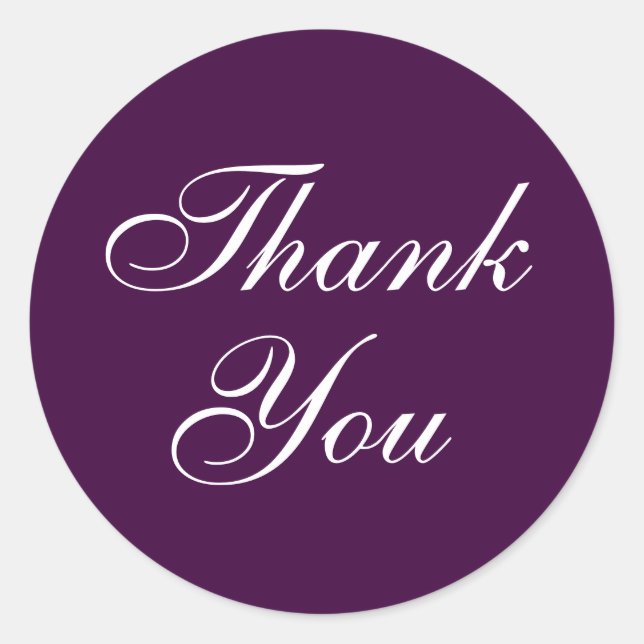 Elegant Thank You Stickers in Purple (Front)