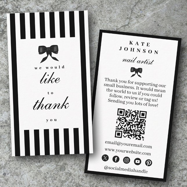 Elegant Thank You Support Small Business  Card (Elegant Thank You Support Small Business Business Card)