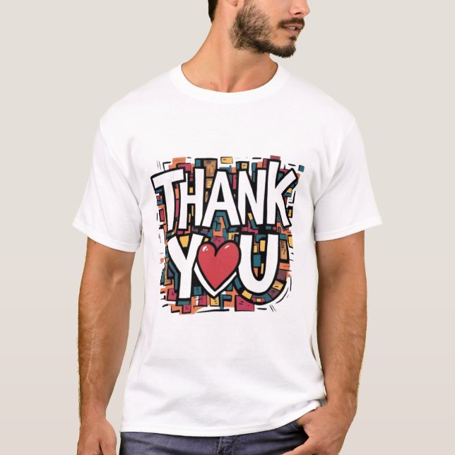 Elegant 'Thank You' T shirt – Make a Big Impact" (Front)