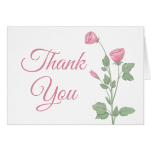 Elegant Thank You Watercolor Pink Floral Wedding