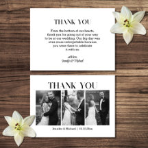 elegant thank you wedding black and white 3 photos