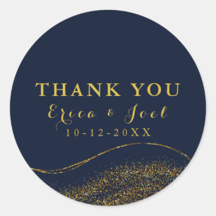 Elegant  Thank You Wedding Favour round sticker