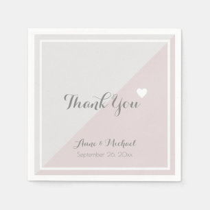 elegant 'thank you' wedding reception party napkin