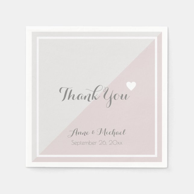 elegant 'thank you' wedding reception party napkin (Front)