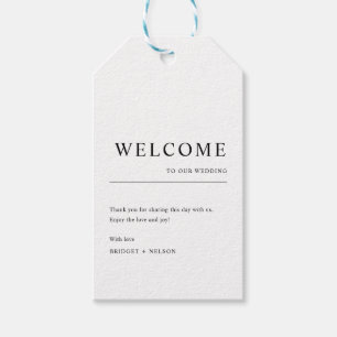 Elegant Thank You Wedding Welcome Favour Gift Tags