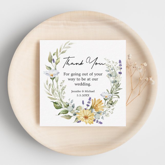 elegant thank you wildflowers stylish trendy card (Creator Uploaded)