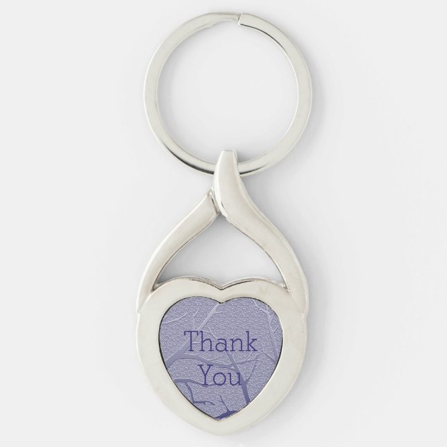 Elegant Thank You Winter Branches Appreciation Key Ring (Front)
