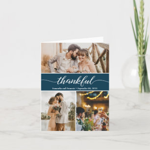 Elegant "Thankful" Personalised Wedding Thank You Card