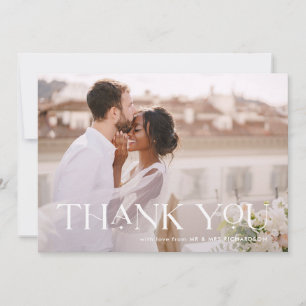 Elegant Thanks   One Photo Wedding Thank You Card