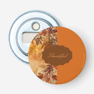 Elegant,Thanksgiving, Autumn Leaves,Rustic Bottle Opener