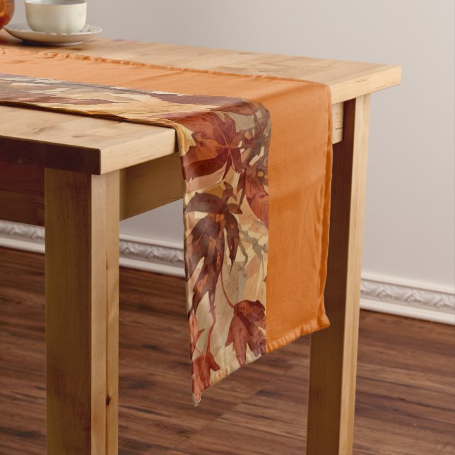 Elegant,Thanksgiving, Autumn Leaves,Rustic Medium Table Runner (In Situ)